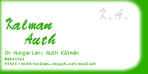 kalman auth business card